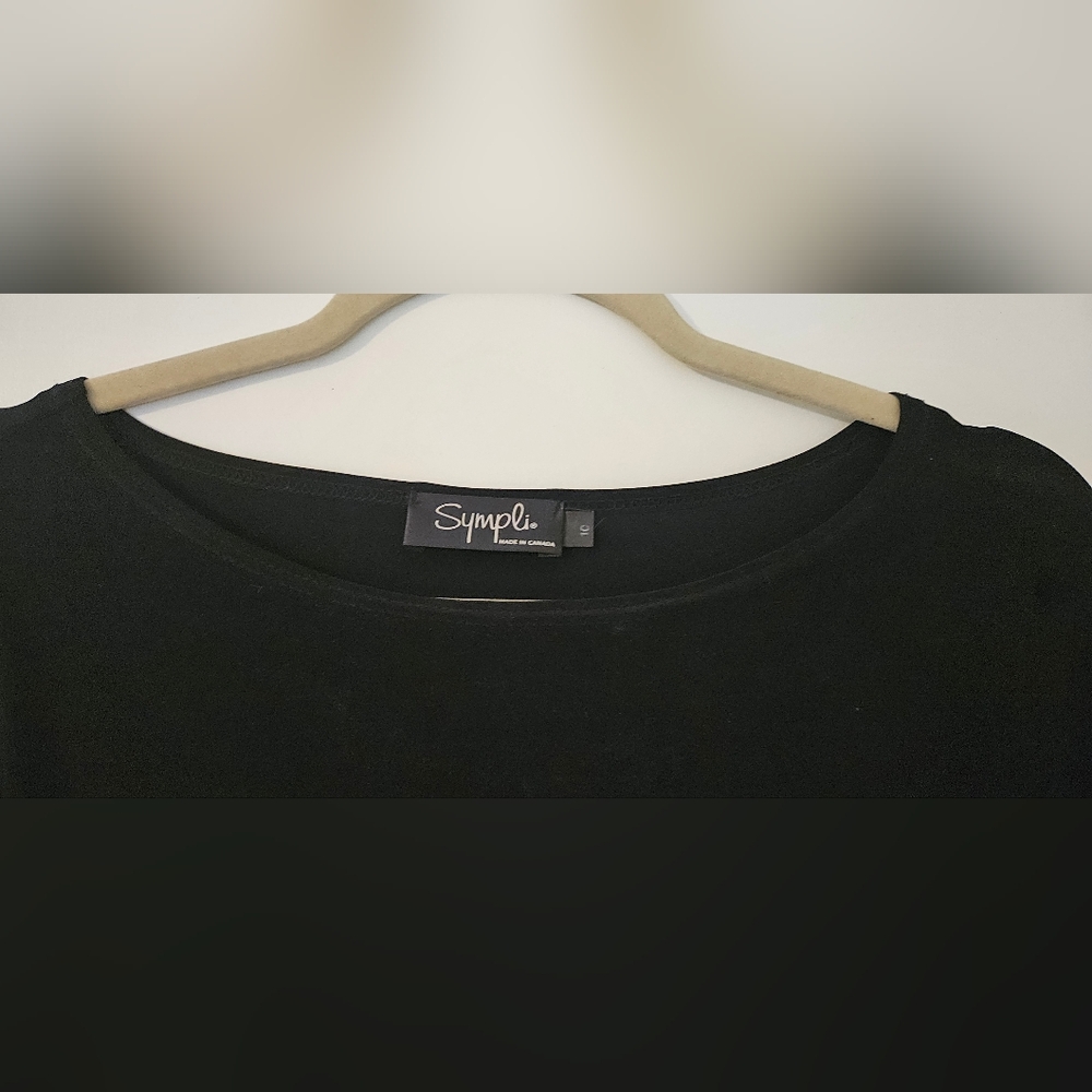 Sympli Solid Black Slinky Stretch Vented Wide Nec… - image 4